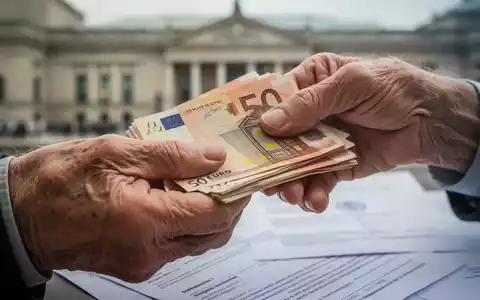 Nahaufnahme der Hände einer älteren Person, die Euro-Banknoten halten, mit unscharfem Hintergrund von Dokumenten. - Foto: über boerse-global.de