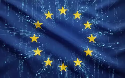 Stylized EU flag with binary code, representing European digital sovereignty and software independence. - Foto: ĂŒber boerse-global.de
