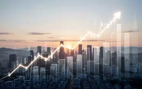 Ein dynamischer, aufsteigender Liniengraph ĂŒber einer stilisierten Seouler Skyline bei Sonnenaufgang, der einen starken Kursanstieg symbolisiert. - Foto: ĂŒber boerse-global.de