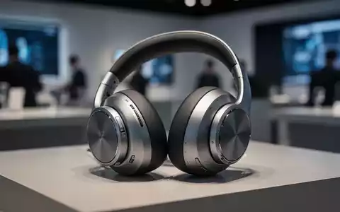 Sleek silver over-ear headphones, possibly AirPods Max 2, resting on a minimalist surface with soft, diffused lighting. - Foto: über boerse-global.de