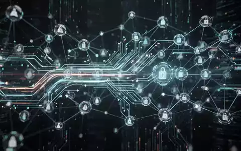 An abstract, futuristic image showing glowing digital data streams connecting various nodes, representing AI in banking and autonomous customer service. - Foto: über boerse-global.de