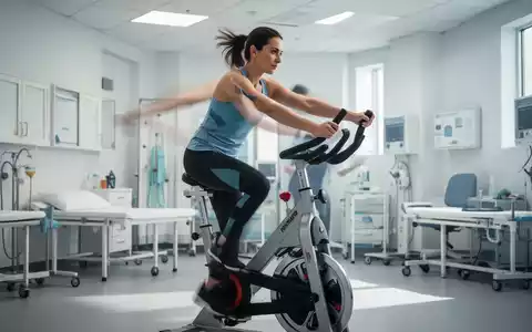 Eine Person in Sportkleidung, die leichte Übungen macht, möglicherweise auf einem Ergometer, in einer modernen medizinischen Umgebung. - Foto: über boerse-global.de