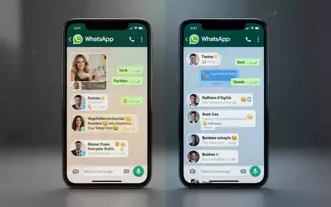 Zwei Smartphones zeigen WhatsApp mit unterschiedlichen Profilen, eines privat, eines geschäftlich, um die Multi-Account-Funktion zu veranschaulichen. - Foto: über boerse-global.de
