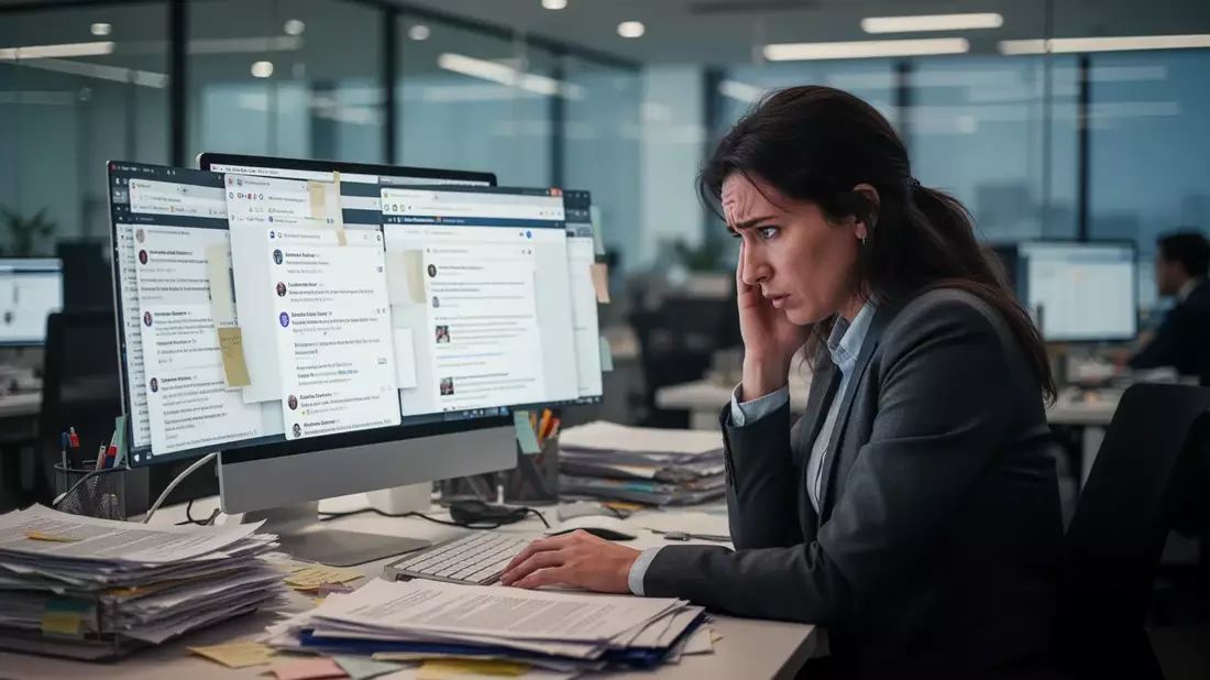 Studie: Zeitfresser im Büro durch Chaos und KI-Nebenwirkungen