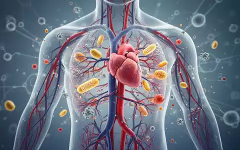 Eine stilisierte Darstellung des menschlichen Kreislaufsystems mit abstrakten Elementen, die B-Vitamine und Cholesterin symbolisieren. - Foto: über boerse-global.de