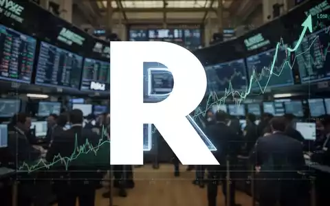 Ein stilisiertes, leuchtendes digitales 'R'-Symbol von Roku vor dem unscharfen Hintergrund einer geschäftigen Börse. - Foto: über boerse-global.de