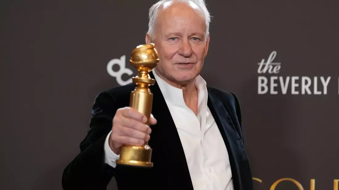 Seinen ersten Golden Globe bekam Skarsgård in diesem Jahr für seine Rolle in «Sentimental Value». (Archivbild) - Bild: Chris Pizzello/Invision/AP/dpa