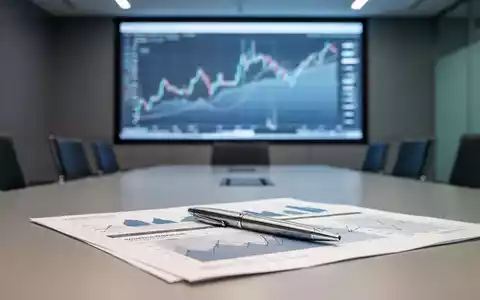 Ein Konferenzraum mit einem Bildschirm, der Finanzdiagramme anzeigt, und einem Stift auf einem Bericht. - Foto: über boerse-global.de