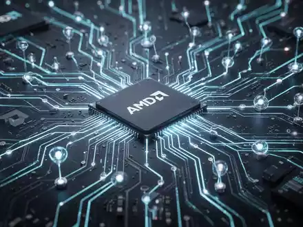 A futuristic circuit board with glowing lines and interconnected nodes, symbolizing advanced shader delivery and enhanced gaming performance. - Foto: über boerse-global.de