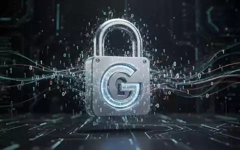 A stylized lock with a 'G' for Google, surrounded by binary code and glowing lines, representing AI and cybersecurity. - Foto: über boerse-global.de