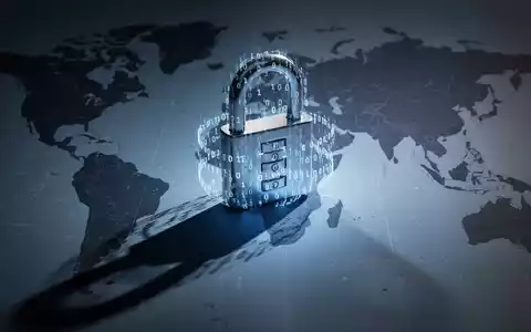 A digital padlock intertwined with binary code, casting a long shadow over a stylized world map, symbolizing AI export controls. - Foto: über boerse-global.de