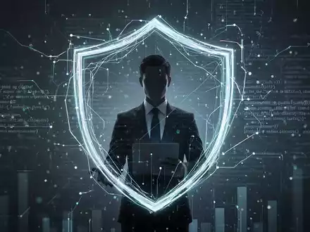 Eine abstrakte Darstellung von Datensicherheit und Compliance im Personalwesen, mit digitalen Linien, die einen Schutzschild bilden. - Foto: über boerse-global.de