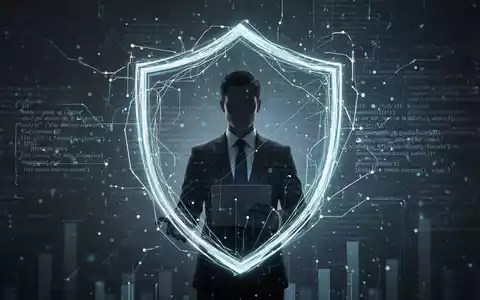Eine abstrakte Darstellung von Datensicherheit und Compliance im Personalwesen, mit digitalen Linien, die einen Schutzschild bilden. - Foto: über boerse-global.de