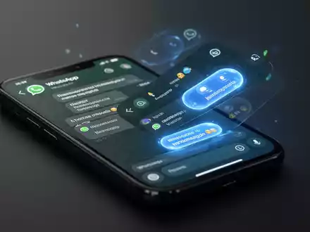 A smartphone showing the WhatsApp chat interface with new message animations and a redesigned message action menu. - Foto: über boerse-global.de