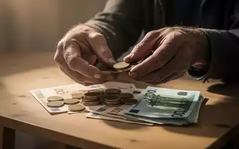 Hände zählen Euro-Münzen und -Scheine auf einem Holztisch, symbolisch für Mindestlohn und Erwerbsarmut. - Foto: über boerse-global.de