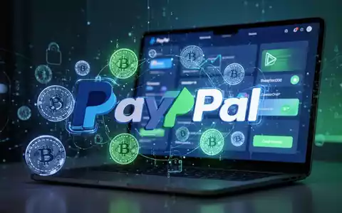 PayPal logo intertwined with digital currency symbols, illustrating the integration of traditional payment systems with cryptocurrency. - Foto: über boerse-global.de