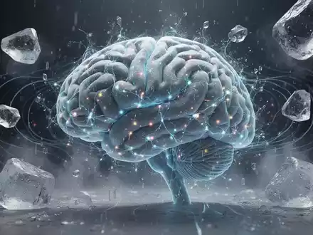 Abstraktes Bild des menschlichen Gehirns mit Darstellungen von Kühlung, Magnetwellen und neuronalen Verbindungen, die alternative Therapien symbolisieren. - Foto: über boerse-global.de