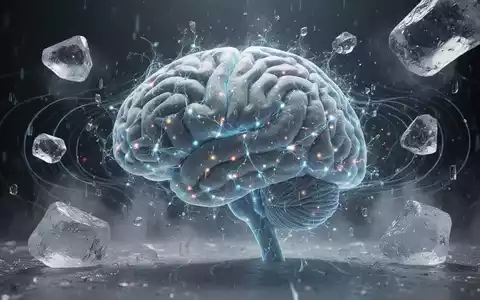 Abstraktes Bild des menschlichen Gehirns mit Darstellungen von Kühlung, Magnetwellen und neuronalen Verbindungen, die alternative Therapien symbolisieren. - Foto: über boerse-global.de