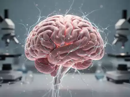 Ein stilisiertes menschliches Gehirn mit leuchtenden neuronalen Pfaden, umgeben von einer Mischung aus Wissenschaft und Ruhe. - Foto: über boerse-global.de