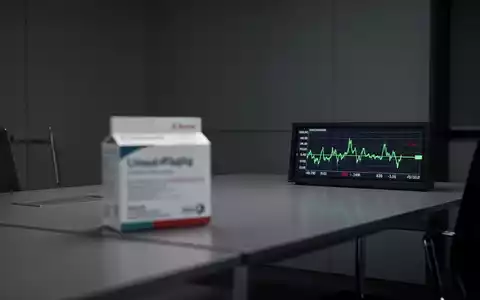 Ein minimalistisches Büro mit einem pharmazeutischen Produkt und einem flachen Börsenticker, der unauffälligen Handel darstellt. - Foto: über boerse-global.de