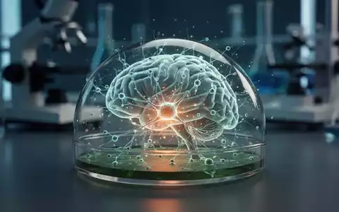 Nahaufnahme einer Petrischale mit leuchtenden Neuronen, im Hintergrund verschwommenes Laborgerät. - Foto: über boerse-global.de