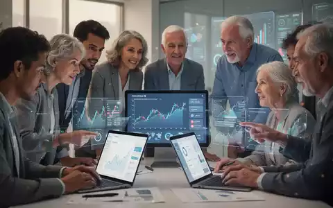 Eine vielfältige Gruppe von Menschen betrachtet digitale Bildschirme mit Finanzdaten, symbolisierend das neue Altersvorsorgedepot. - Foto: über boerse-global.de