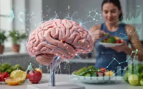 Ein detailliertes Modell eines gesunden Gehirns mit leuchtenden neuronalen Pfaden und überlagerten Datenvisualisierungen. - Foto: über boerse-global.de