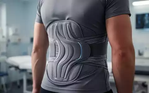 Eine Person trägt einen modernen Rückenstützgürtel, der den unteren Rücken stabilisiert. Der Gürtel ist ergonomisch geformt. - Foto: über boerse-global.de