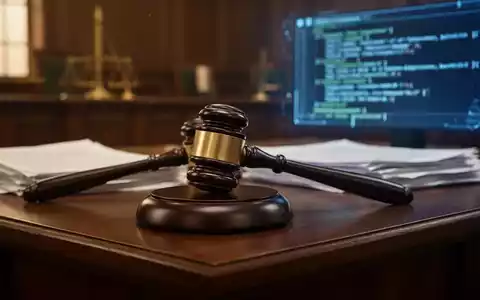 A judge's gavel on a dark wooden bench in a German courtroom, symbolizing a legal ruling on AI liability. - Foto: über boerse-global.de