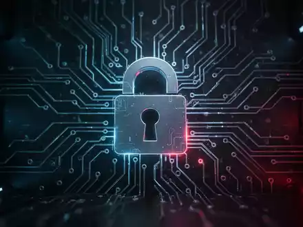 A digital lock icon on a circuit board, symbolizing restricted access to AI models due to national security concerns. - Foto: über boerse-global.de