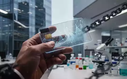 Eine Hand hält eine transparente Kreditkarte mit abstrakten Finanzdaten, im Hintergrund ein unscharfes Bürogebäude. - Foto: über boerse-global.de