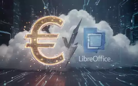 Ein stilisiertes Euro-Symbol und ein teilweise verdecktes LibreOffice-Logo, die Wettbewerb und digitale SouverĂ€nitĂ€t in der Software darstellen. - Foto: ĂŒber boerse-global.de
