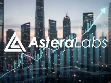 Eine stilisierte Darstellung eines aufsteigenden Aktienkursdiagramms mit digitalen Netzwerkelementen vor einer unscharfen Skyline. - Foto: über boerse-global.de
