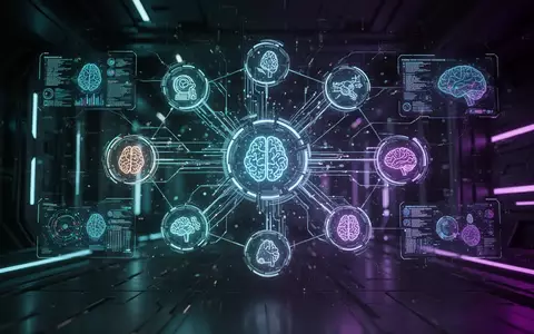 A glowing holographic interface displaying various AI model icons and data streams, representing a unified AI platform. - Foto: über boerse-global.de