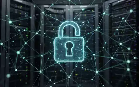 Ein abstraktes Bild eines digitalen Vorhängeschlosses, das über einem Netzwerk aus leuchtenden Linien und Knoten liegt und Cybersicherheit symbolisiert. - Foto: über boerse-global.de