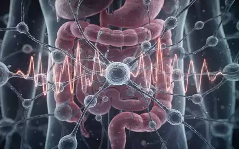 Nahaufnahme eines abstrakten Modells des menschlichen Darmmikrobioms, das ein leuchtendes Netzwerk von biologischen Strukturen zeigt. - Foto: über boerse-global.de