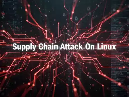 Abstract network of glowing red lines on a dark background, symbolizing a digital threat or supply chain attack. - Foto: über boerse-global.de