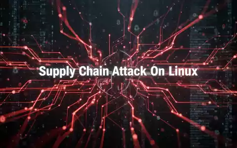 Abstract network of glowing red lines on a dark background, symbolizing a digital threat or supply chain attack. - Foto: über boerse-global.de