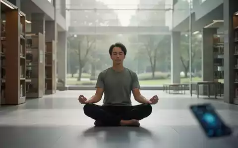 Eine Person meditiert ruhig in einem minimalistischen Raum, der Konzentration und digitale Resilienz symbolisiert. - Foto: über boerse-global.de