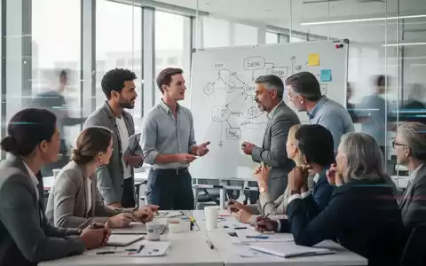 Eine vielfältige Gruppe von Erwachsenen nimmt an einem professionellen Weiterbildungsworkshop in einem modernen Klassenzimmer teil. - Foto: über boerse-global.de