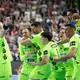 Die Berliner feiern den Einzug ins Finale der Champions League. - Bild: Marius Becker/dpa