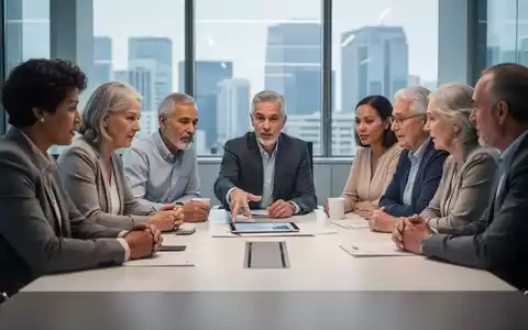 Mehrere Generationen einer Familie beraten sich an einem Konferenztisch, was den Übergang in einem Familienunternehmen symbolisiert. - Foto: über boerse-global.de