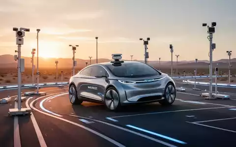 A sleek Waymo autonomous vehicle on a desert testing track at sunset, emphasizing advanced technology and expansive operations. - Foto: über boerse-global.de