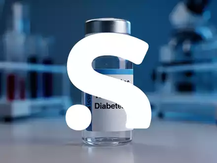 Nahaufnahme einer Medikamentenflasche, die ein neues Medikament gegen Typ-1-Diabetes darstellt, mit medizinischem Hintergrund. - Foto: über boerse-global.de