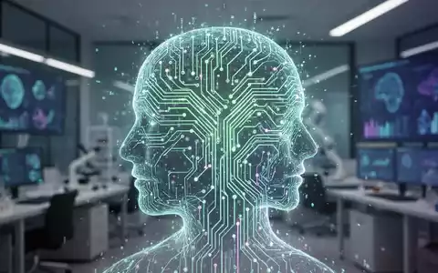 Ein stilisierter, leuchtender menschlicher Kopf aus digitalen Schaltungen und Datenpunkten, der KI und mentale Fitness symbolisiert. - Foto: über boerse-global.de