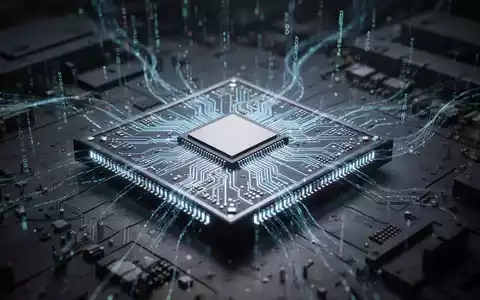 A glowing, intricate semiconductor chip with data streams, symbolizing technology, supply chain, and export restrictions. - Foto: über boerse-global.de