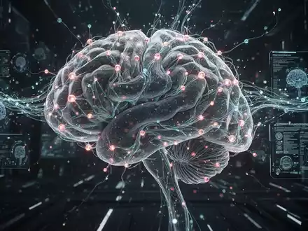 An abstract, glowing digital brain or neural network with interconnected pathways, symbolizing AI memory and data processing. - Foto: über boerse-global.de