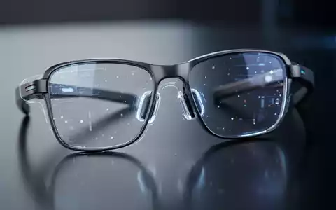 Sleek, modern smart glasses with integrated audio technology, reflecting futuristic light on a dark surface. - Foto: über boerse-global.de