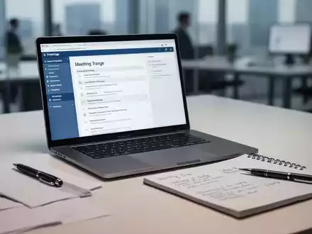 Ein Schreibtisch mit Laptop, Stift und Notizblock, die eine geordnete und effiziente Dokumentation in einem Büro darstellen. - Foto: über boerse-global.de