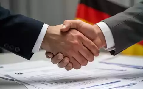 Zwei Hände im Anzug schütteln sich über offiziellen Dokumenten, die eine Einigung zwischen Bund und Ländern symbolisieren. - Foto: über boerse-global.de